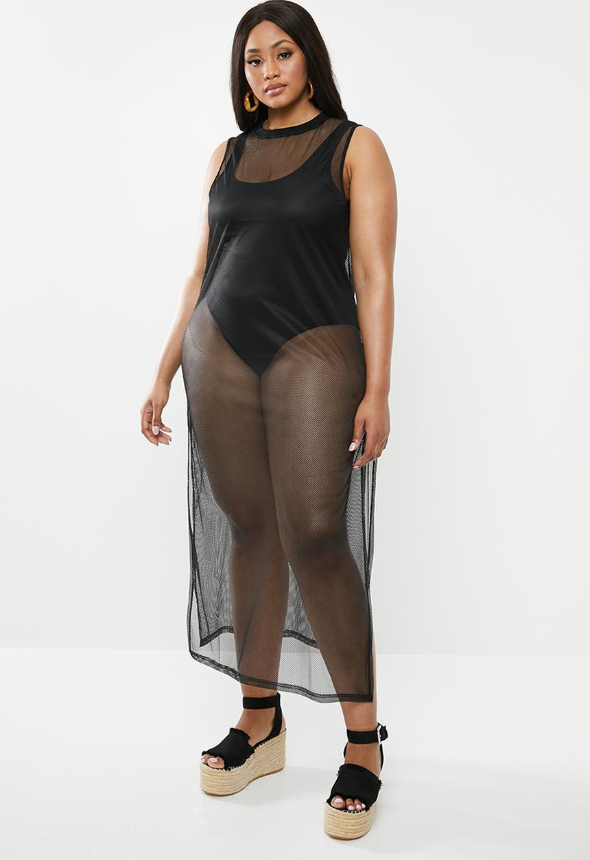 Superbalist - Mesh column dress - black