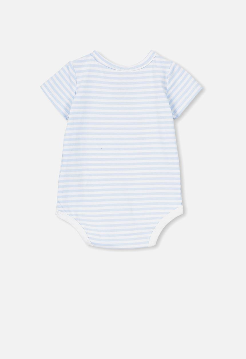 Cotton On - The short sleeve bubbysuit - blue & white 