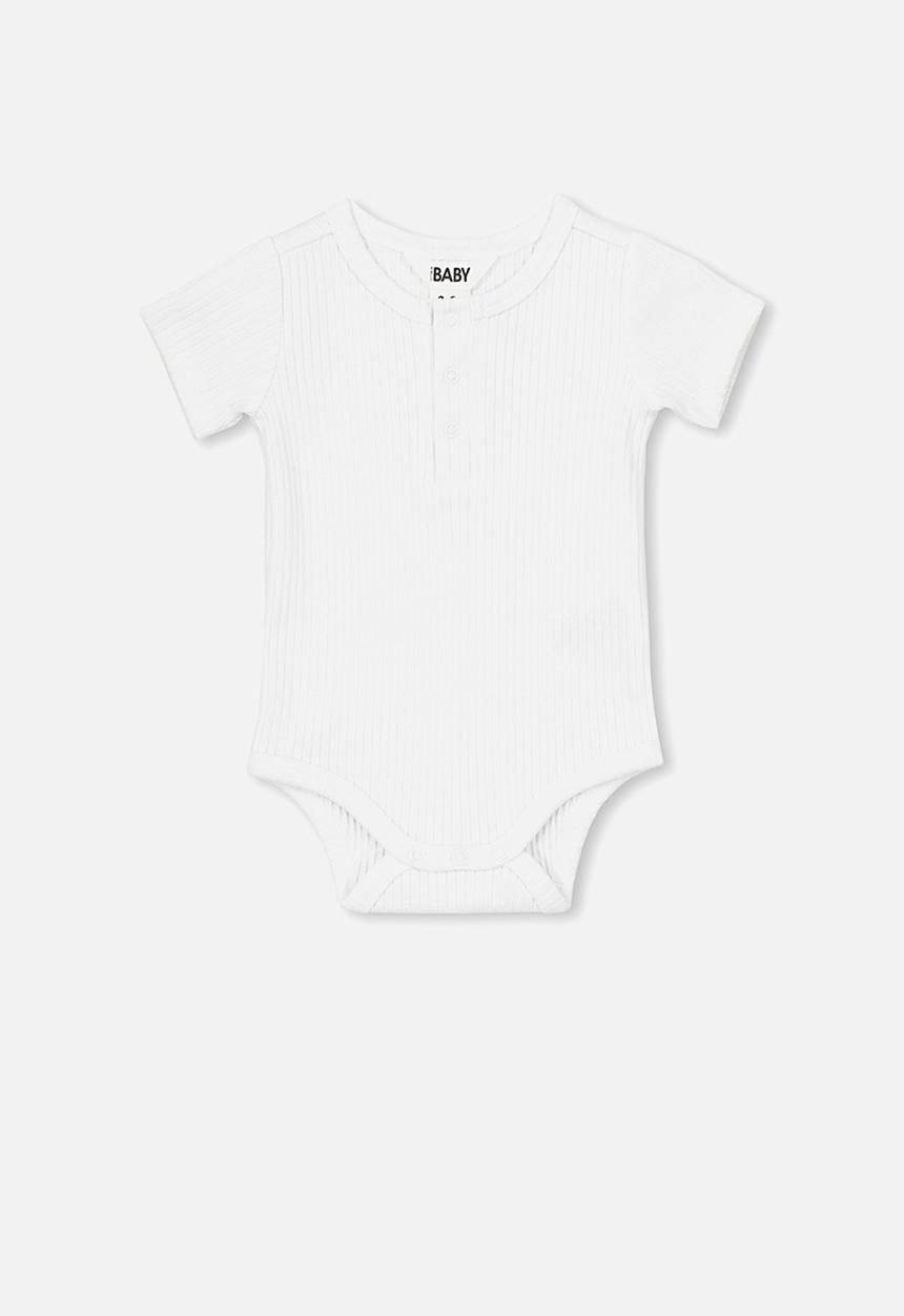Cotton On - The short sleeve button bubbysuit - white