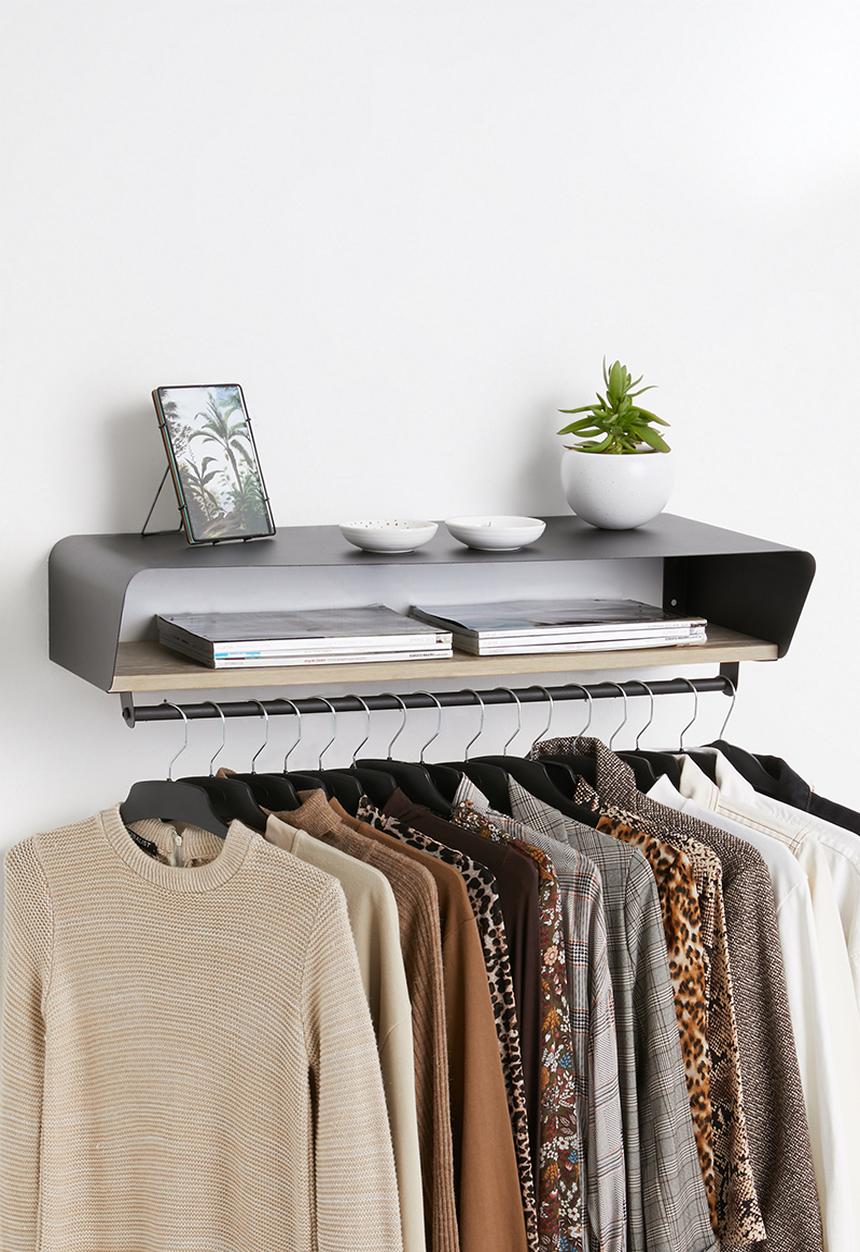 Emerging Creatives - Stockholm floating clothing rail - black