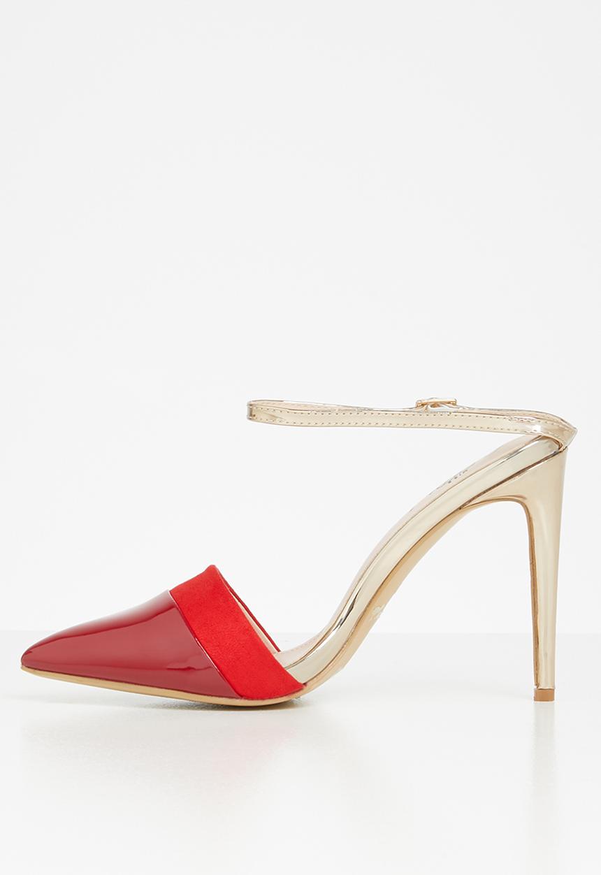 Miss Black - Rex heel - red & gold