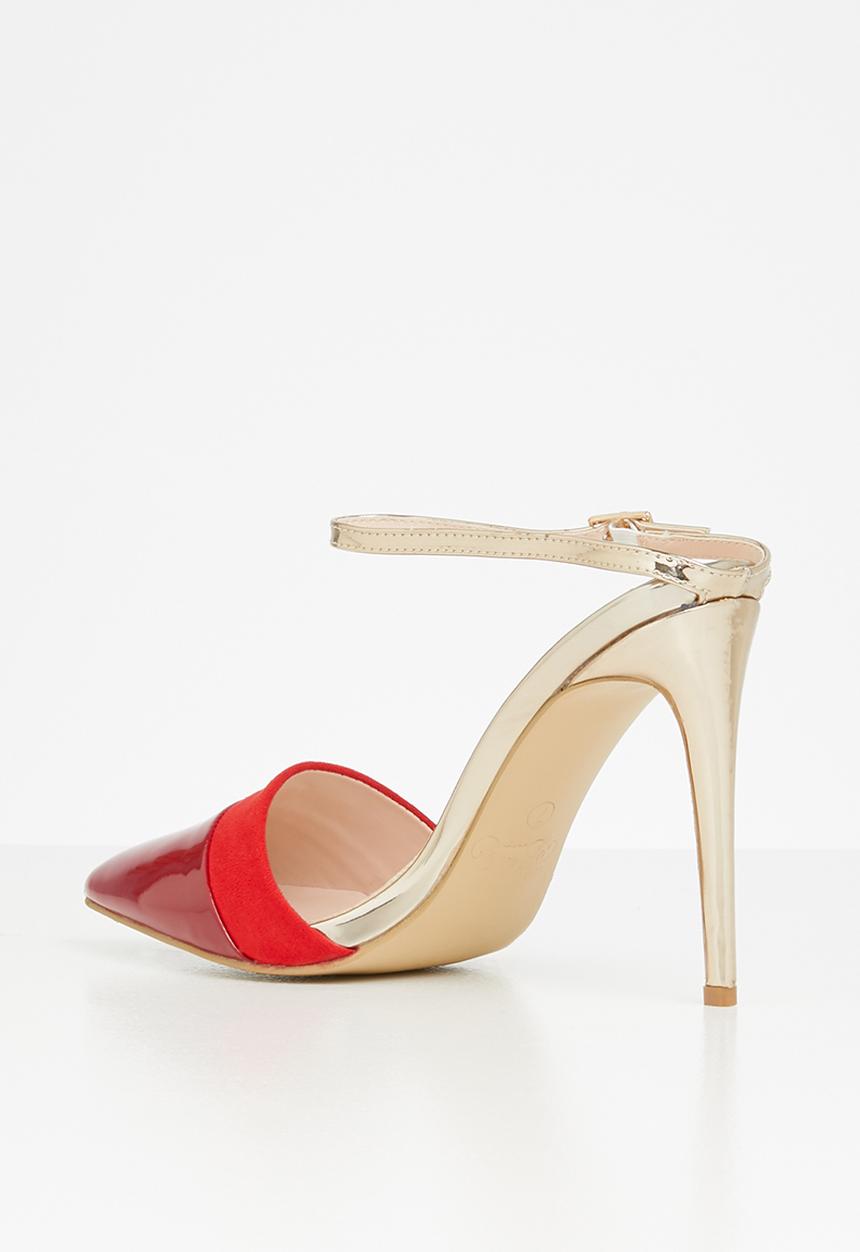Miss Black - Rex heel - red & gold