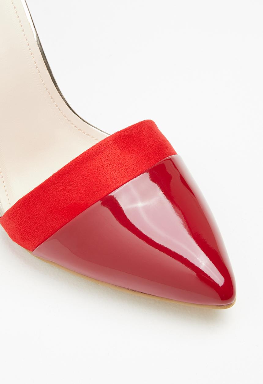 Miss Black - Rex heel - red & gold