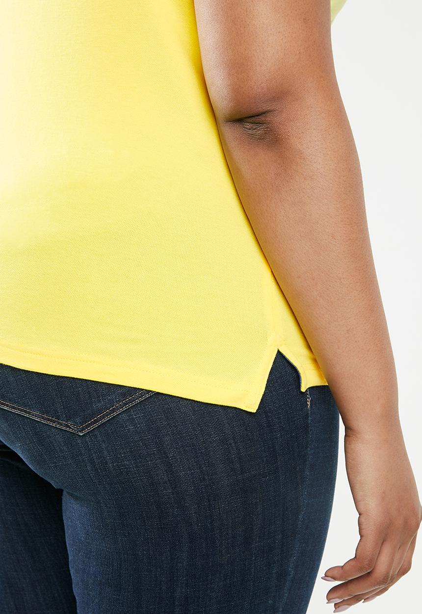 POLO - Plus size margot stretch golfer - yellow