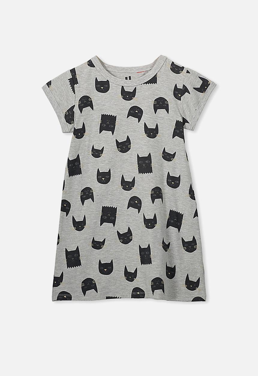 Cotton On - Jessica tee nightie - grey & black