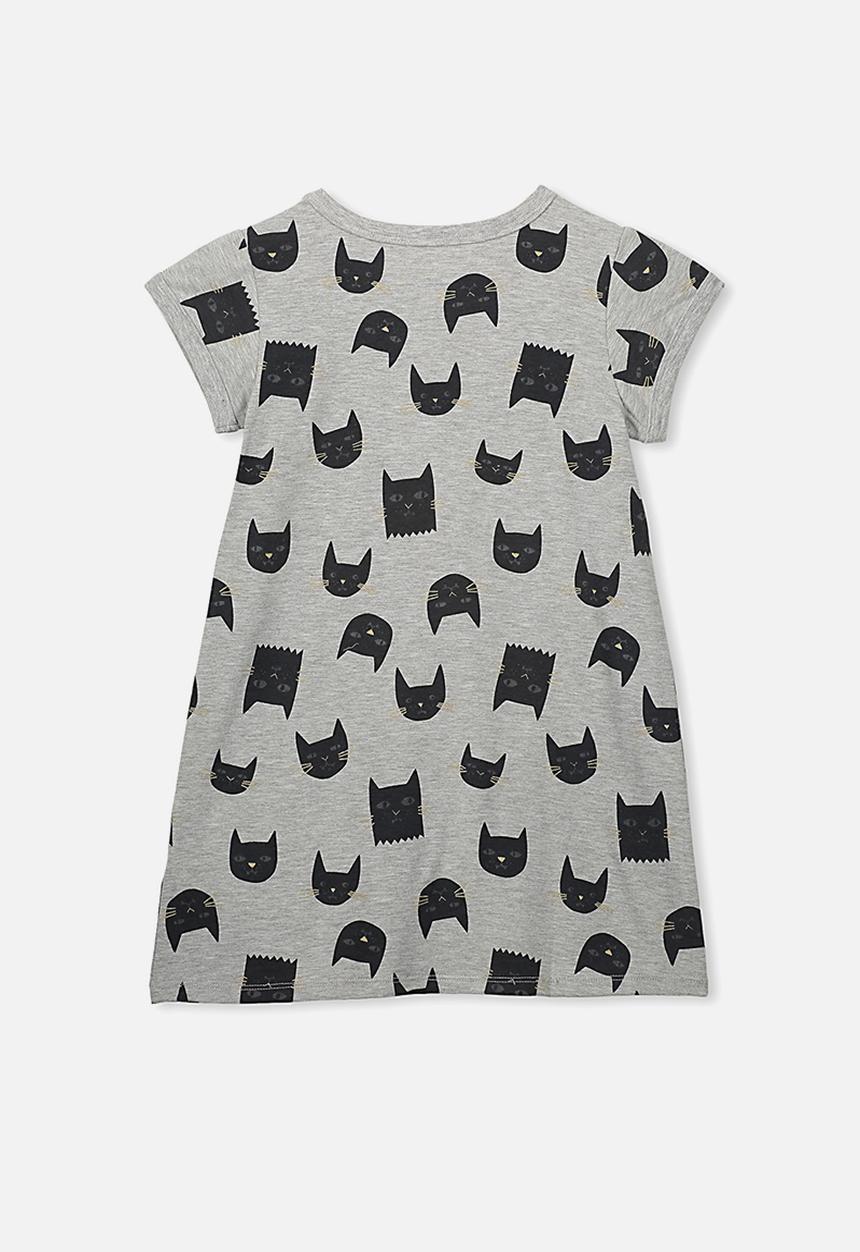 Cotton On - Jessica tee nightie - grey & black