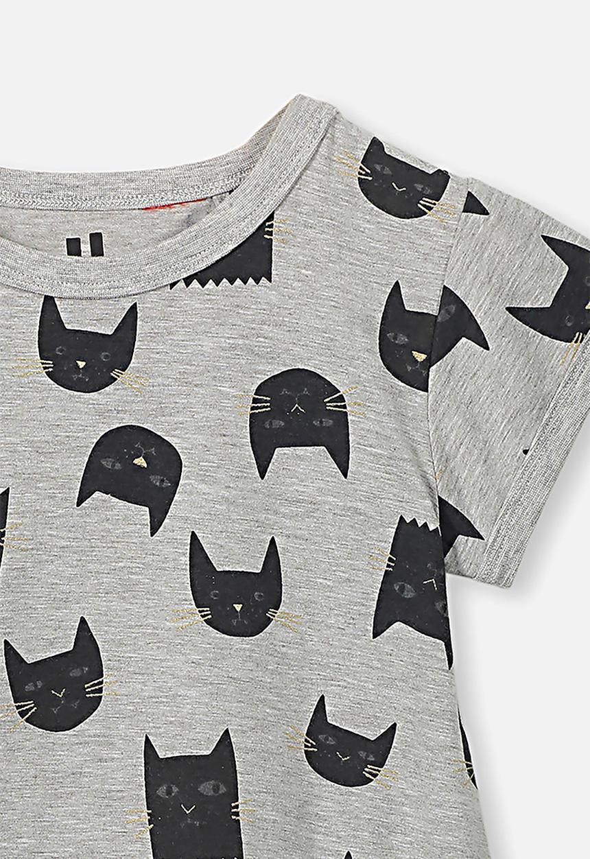 Cotton On - Jessica tee nightie - grey & black