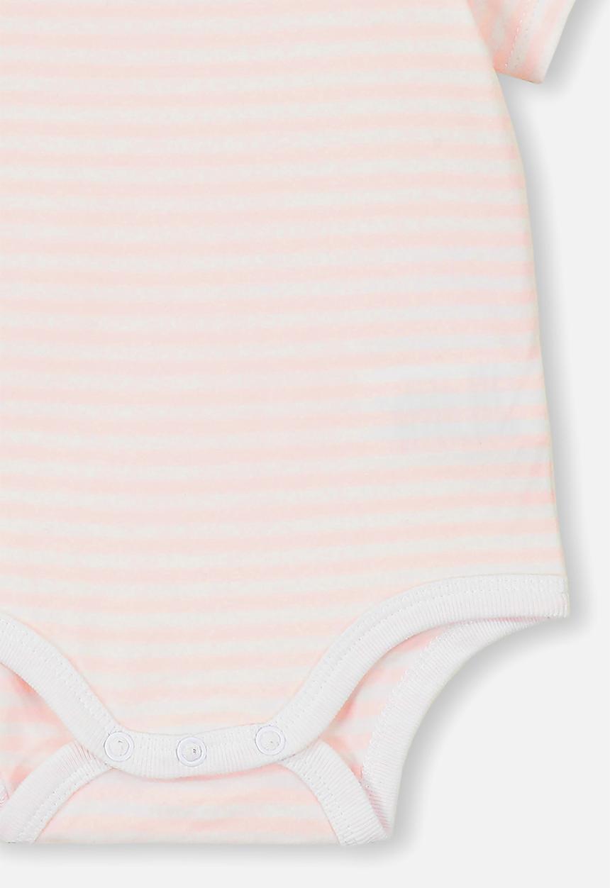 Cotton On - The short sleeve bubbysuit - pink & white 