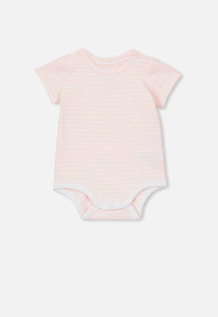 Cotton On - The short sleeve bubbysuit - pink & white 