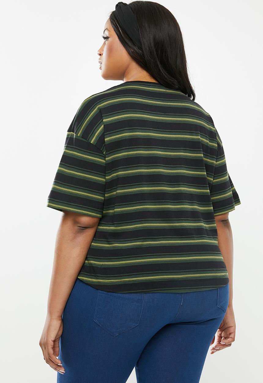 Cotton On - Curve mid sleeve oversized crop - green