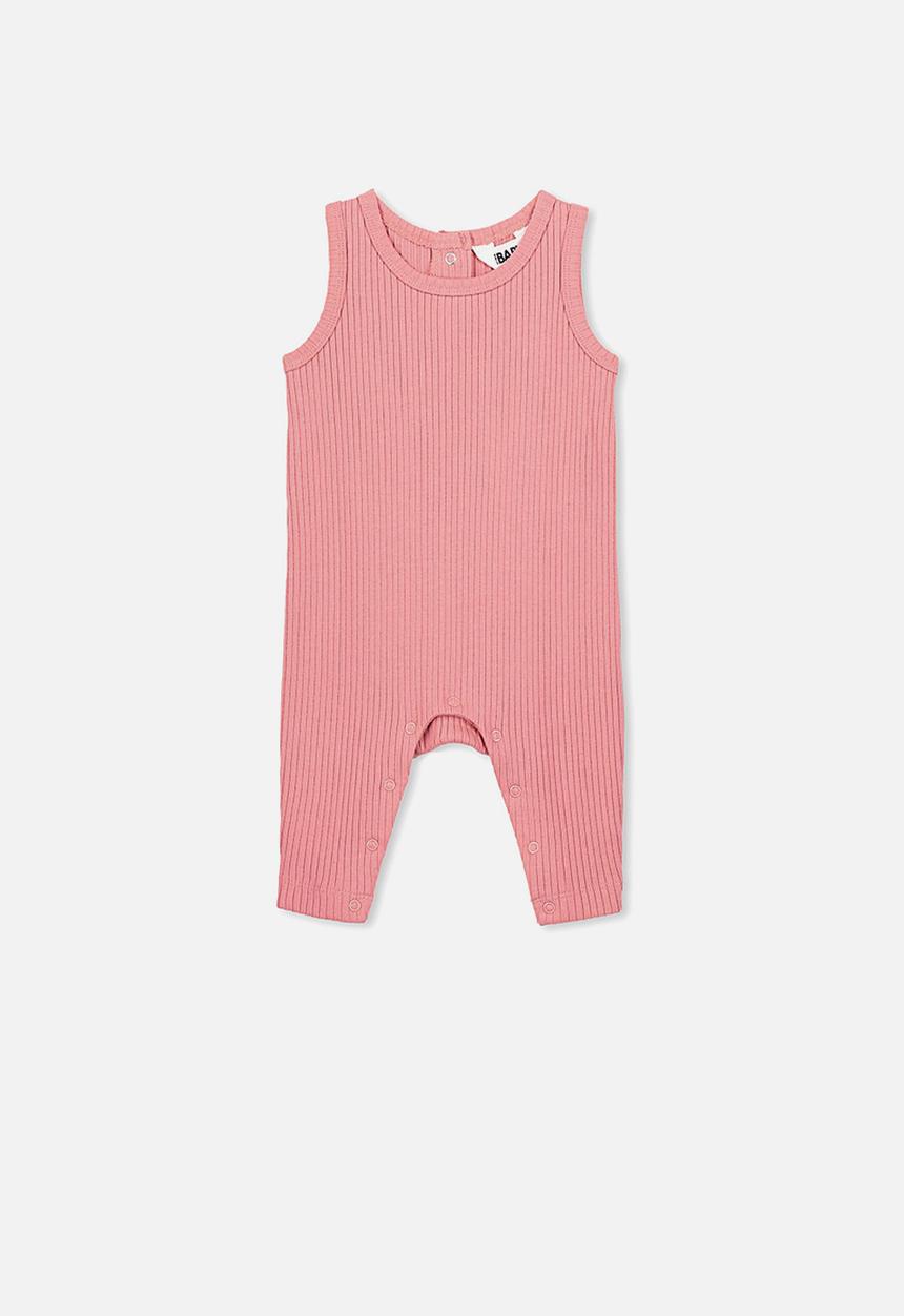 Cotton On - The sleeveless long leg rib romper - pink