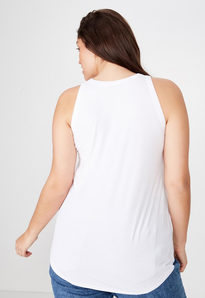 Cotton On - Curve girlfriend tank  - white