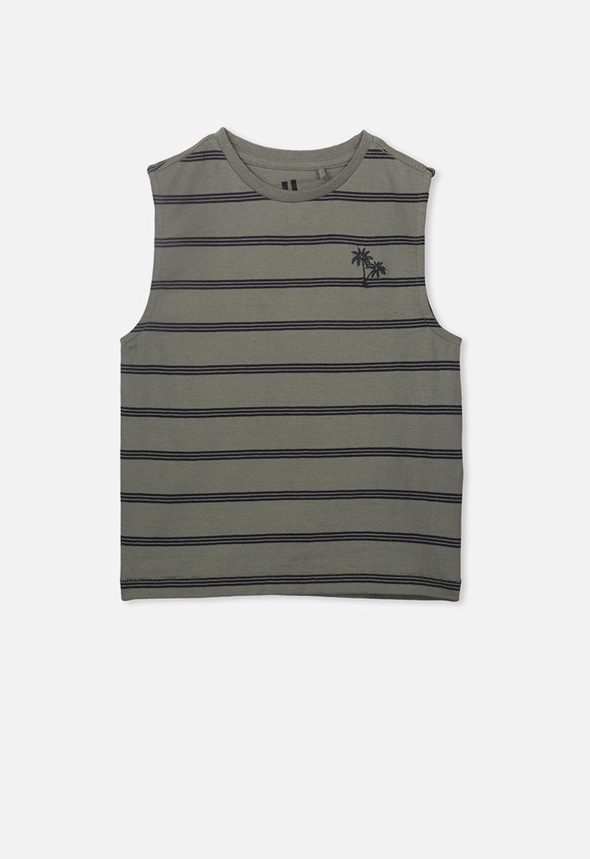Cotton On - Otis muscle tank - khaki & black 