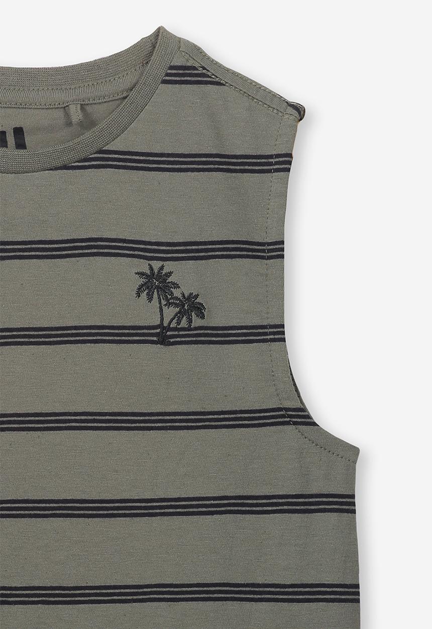 Cotton On - Otis muscle tank - khaki & black 