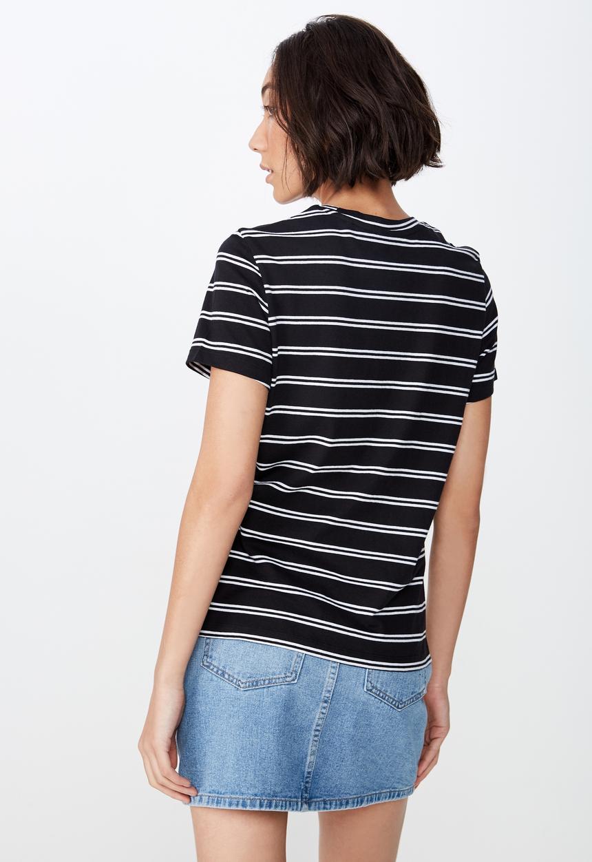 Factorie - Basic T-shirt - black & white 