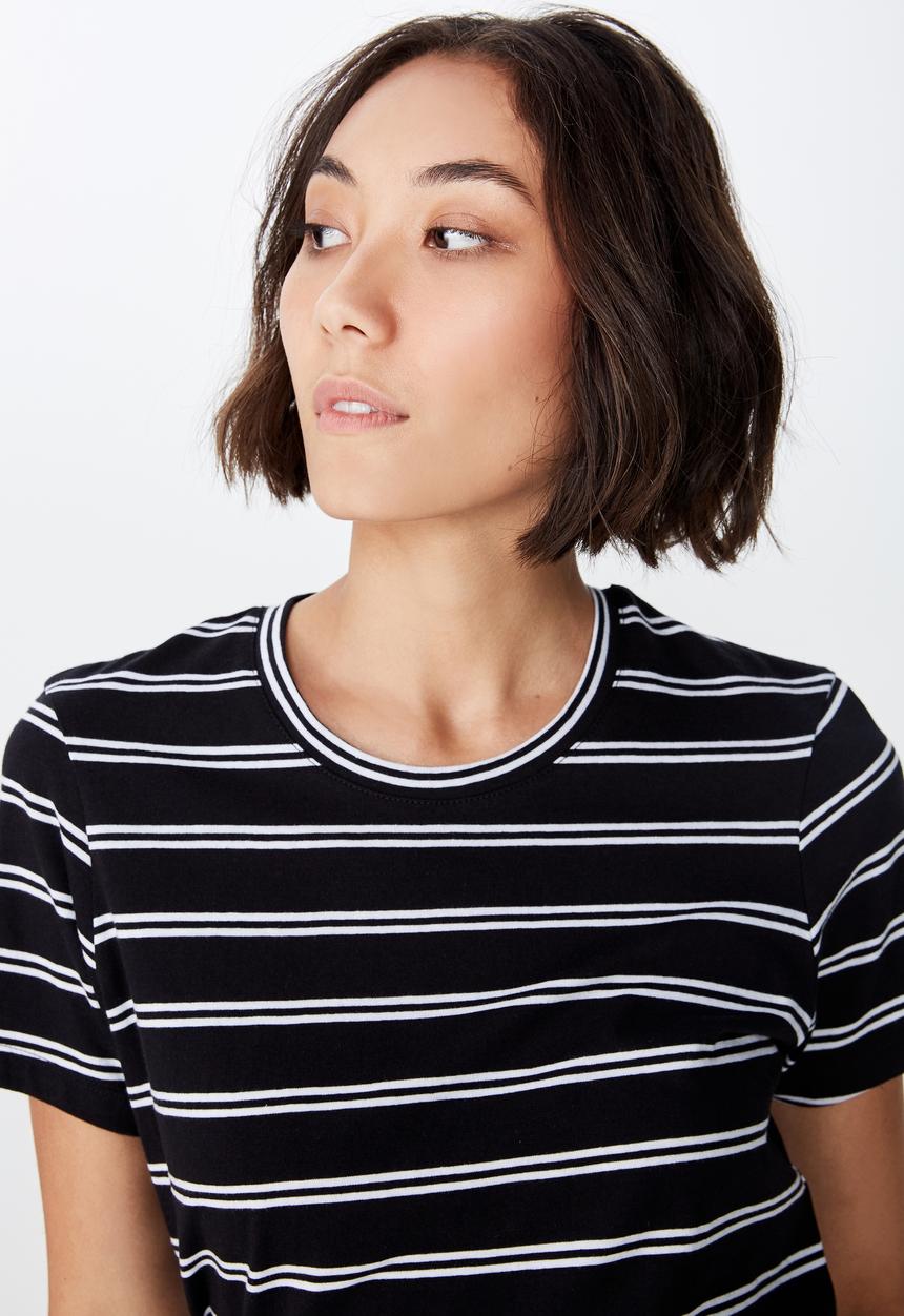 Factorie - Basic T-shirt - black & white 