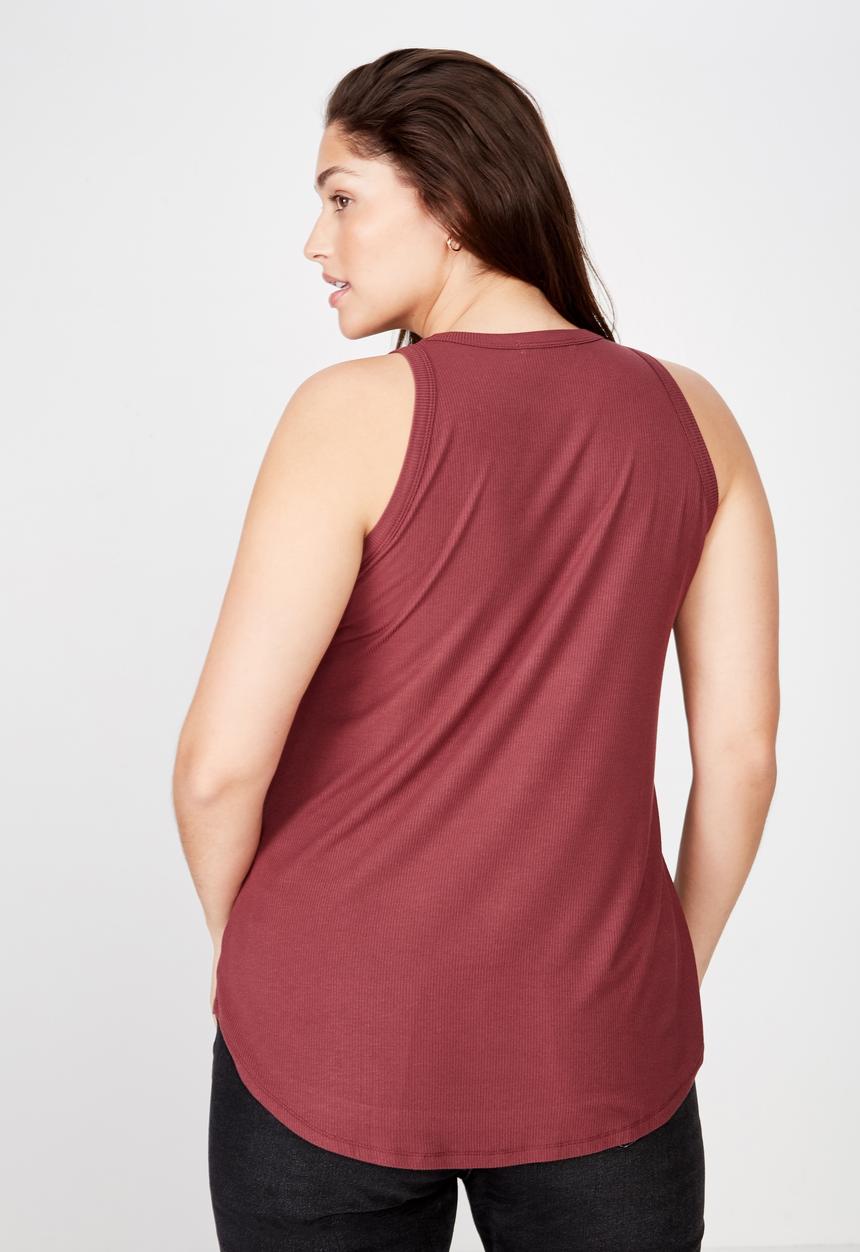 Cotton On - Curve girlfriend tank  - red