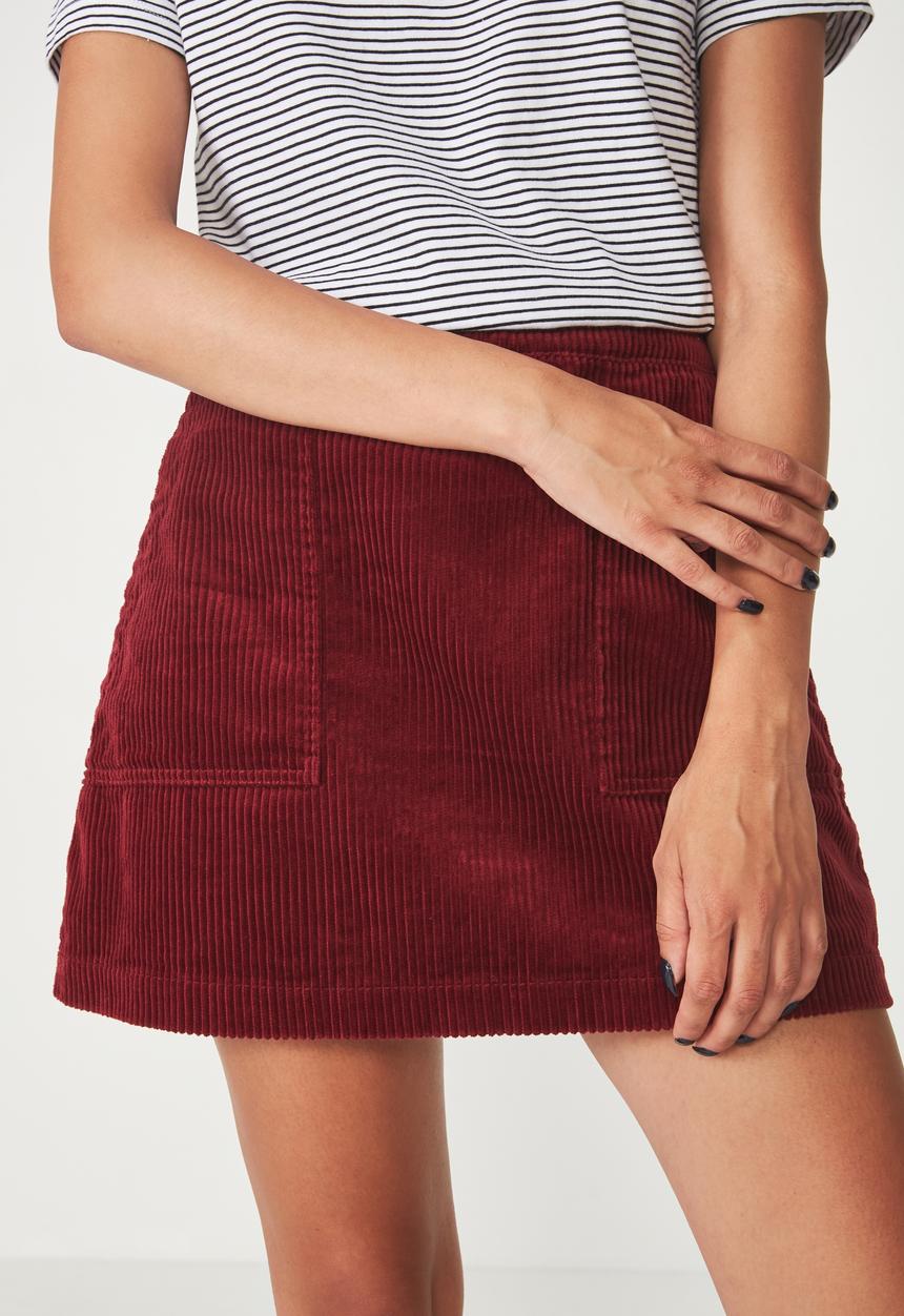 Factorie - Cord skirt - red