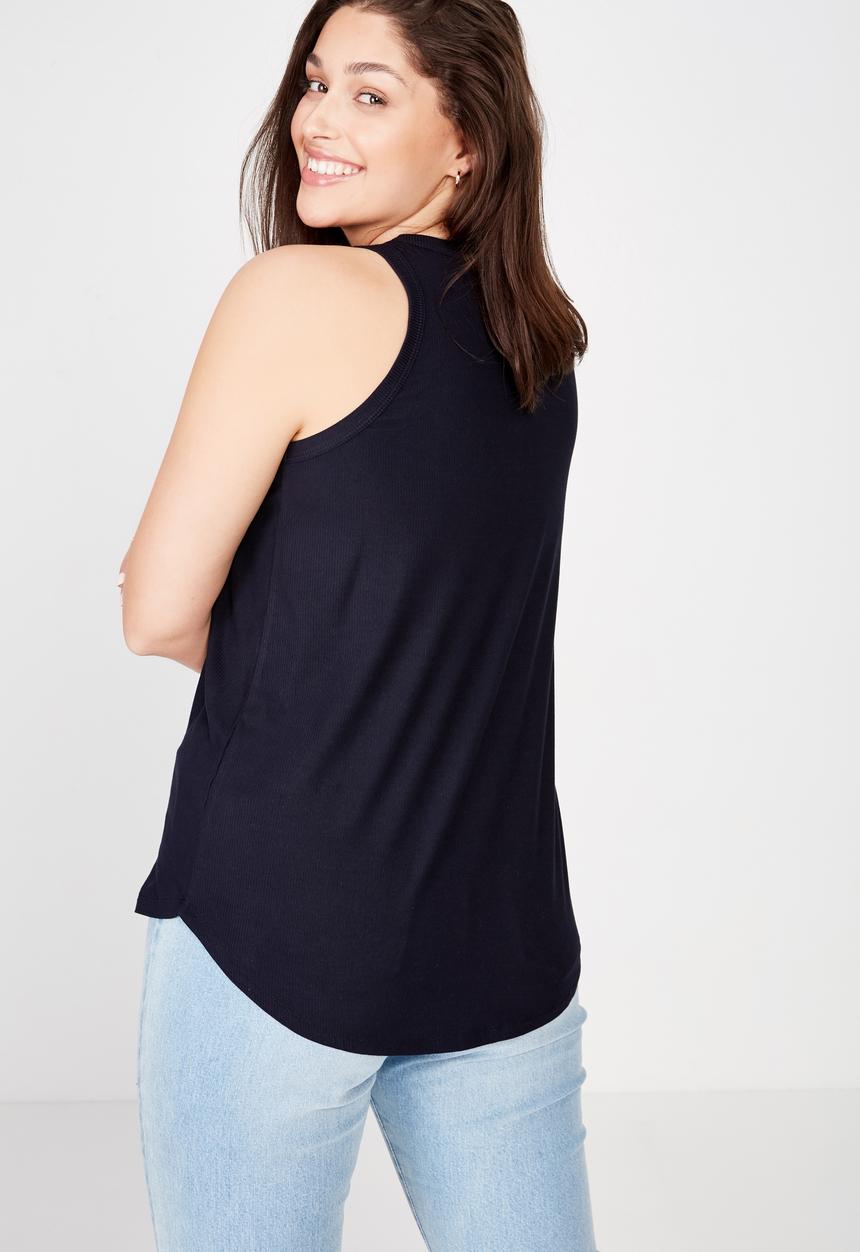 Cotton On - Curve girlfriend tank  - navy