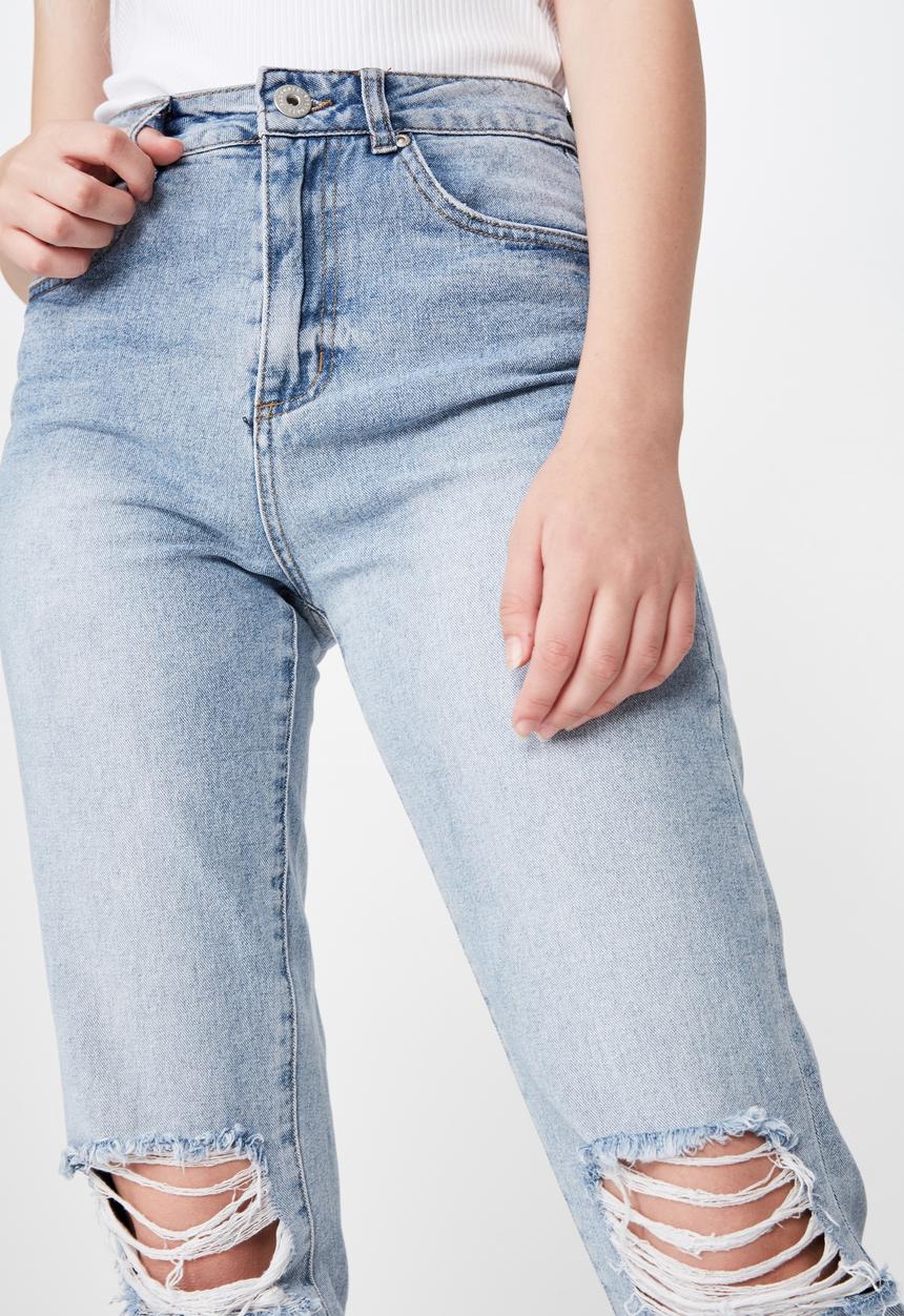 Factorie - Distressed mom jean - blue