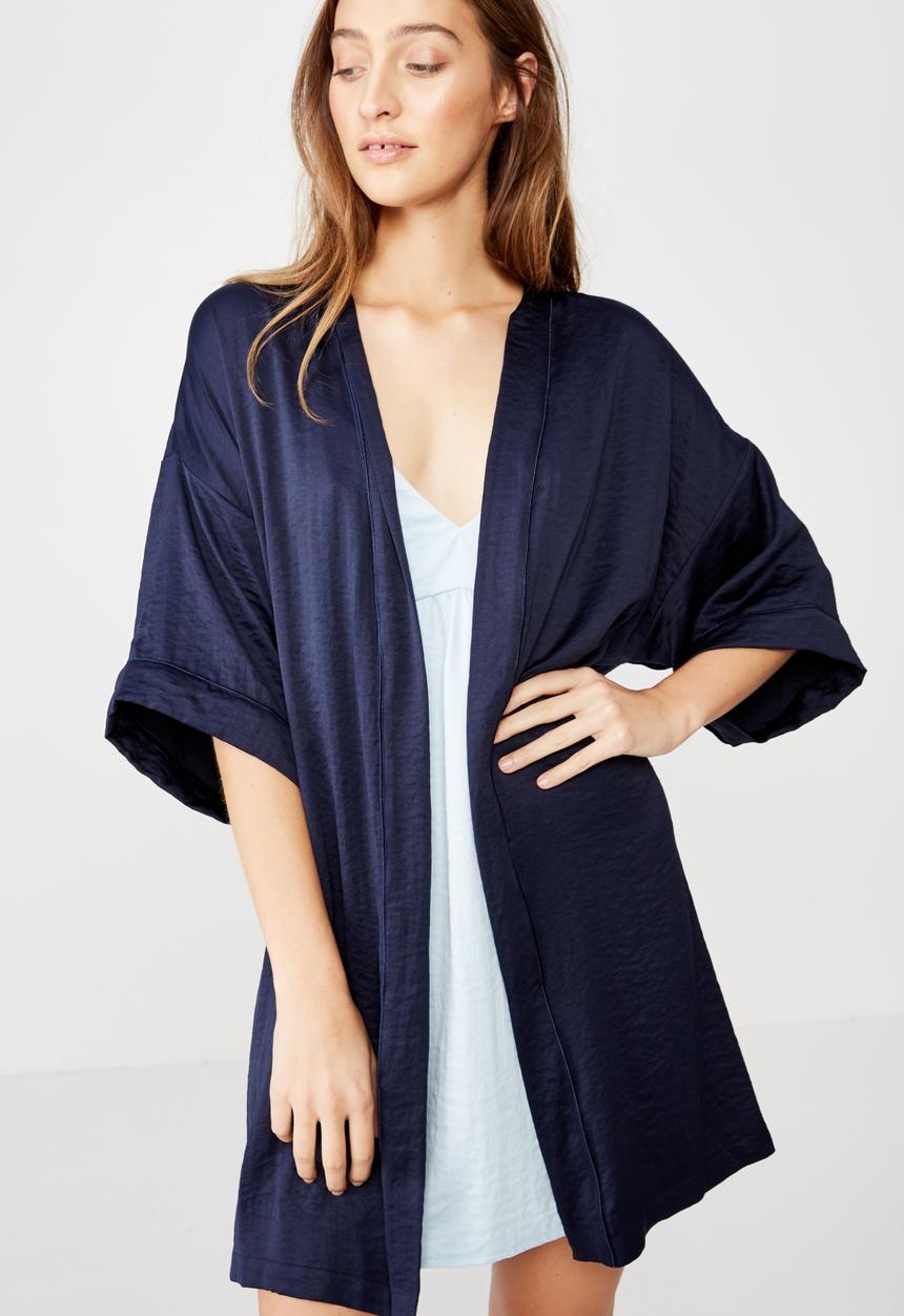 Cotton On - Textured kimono  - navy
