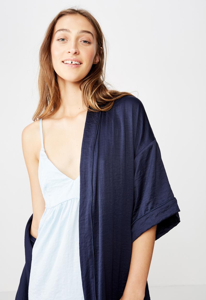 Cotton On - Textured kimono  - navy