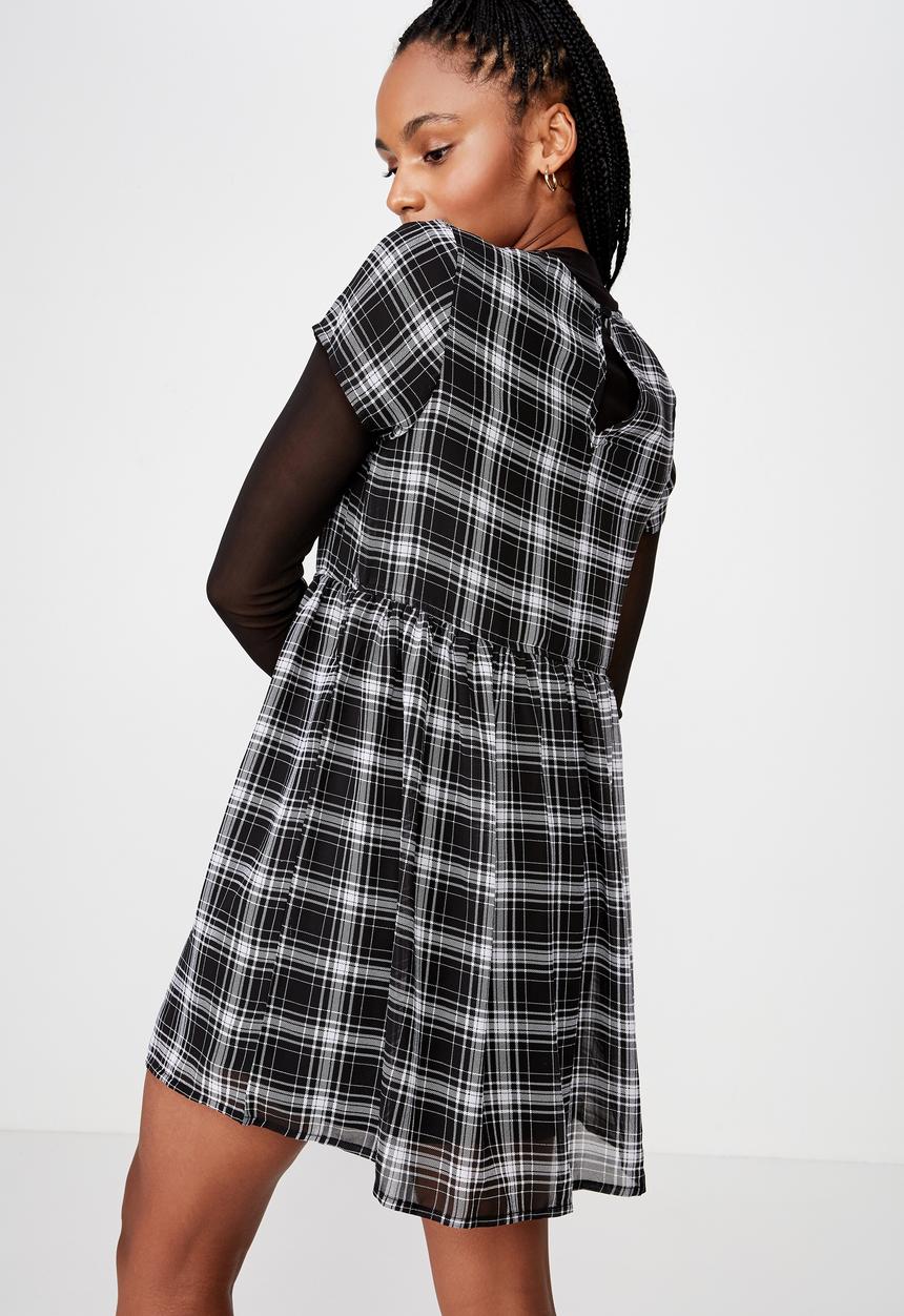 Factorie - Babydoll dress - black & white 