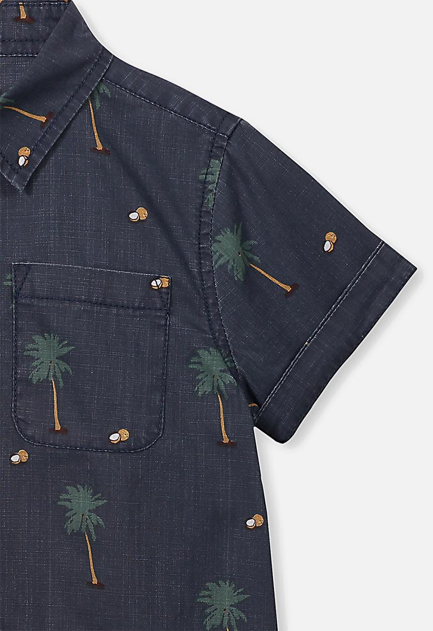 Cotton On - Resort short sleeve shirt - navy