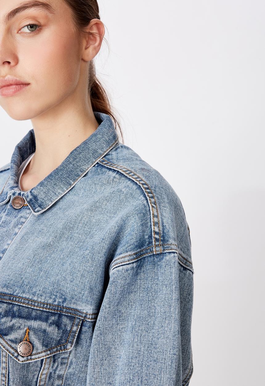 Factorie - Oversized denim jacket - blue