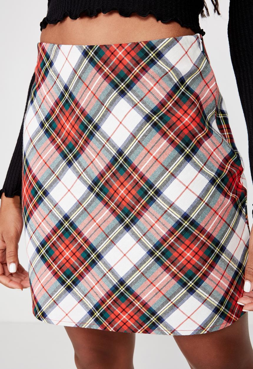 Factorie - A line check skirt - multi