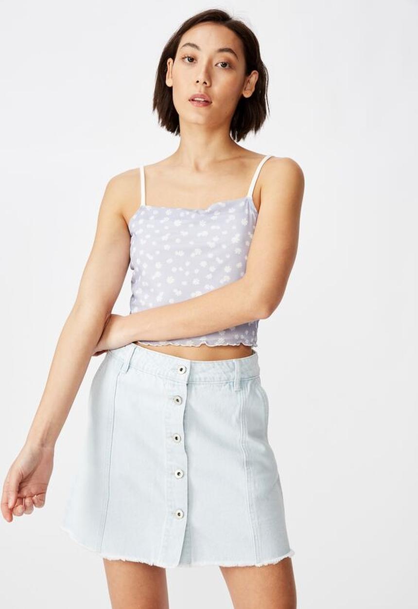 Factorie - Button thru denim skirt  - blue