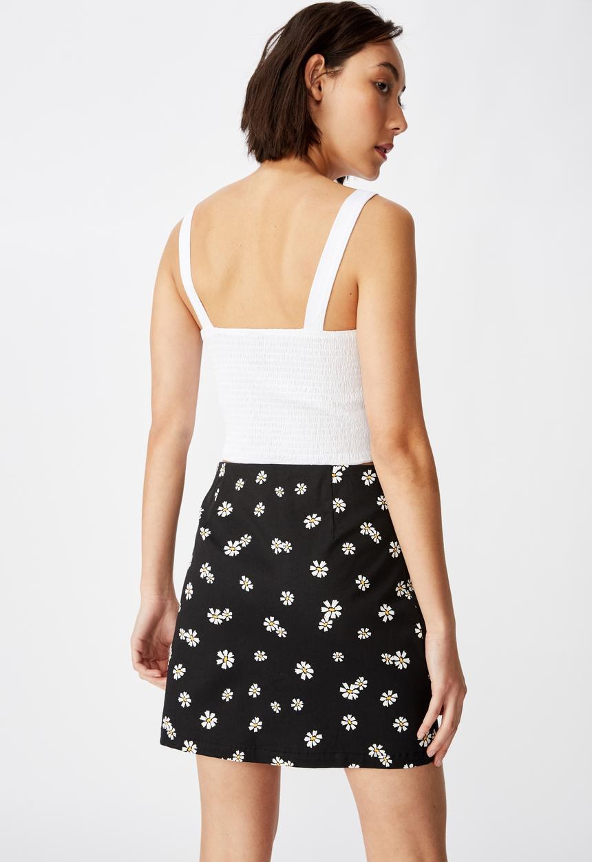 Factorie - Double split mini skirt - black & white 