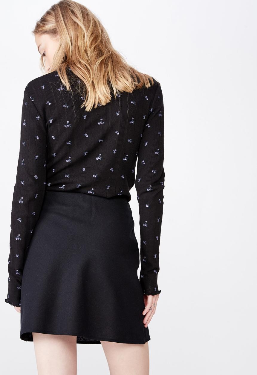 Factorie - A line check skirt  - black