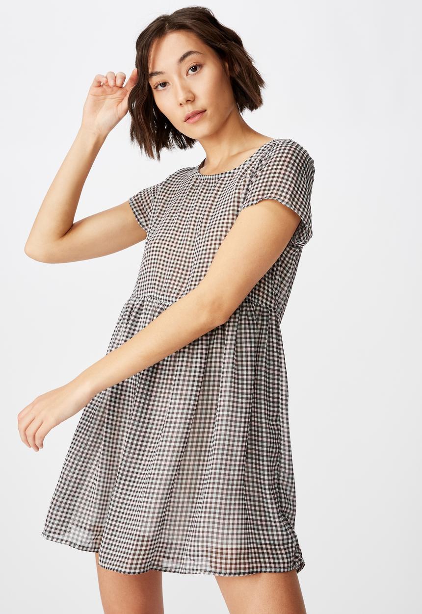 Factorie - Babydoll dress  - white & black 