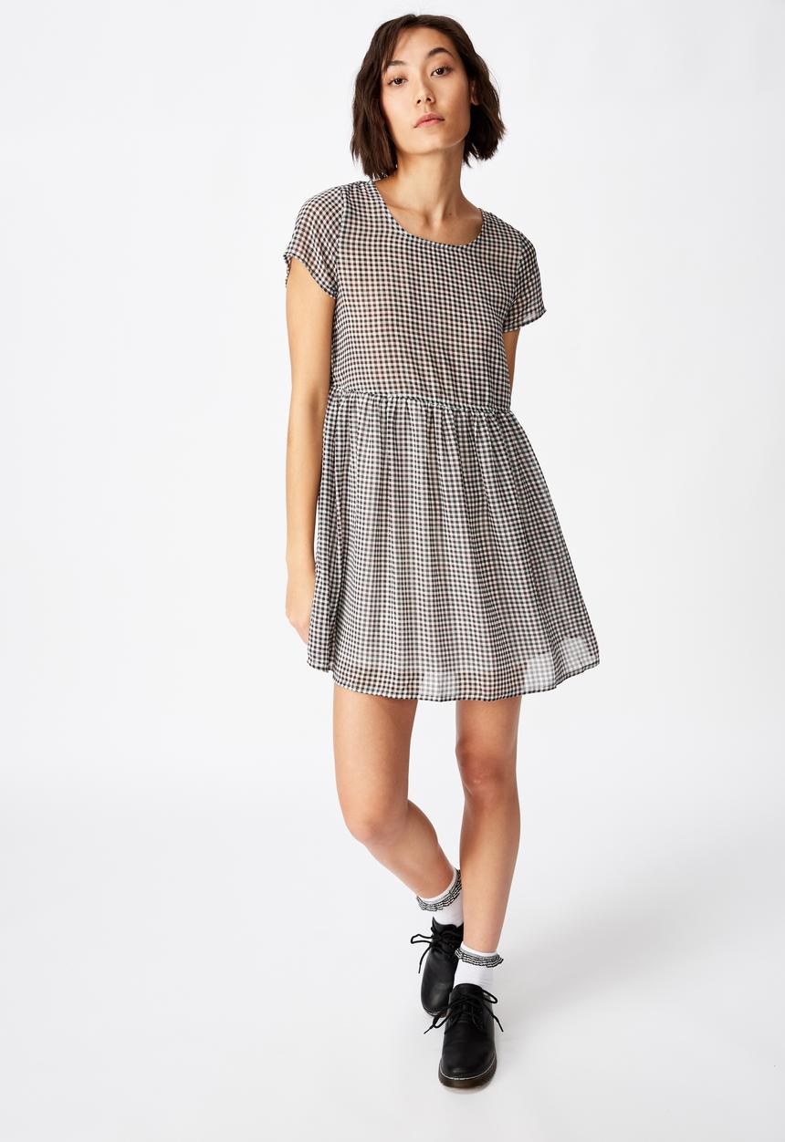 Factorie - Babydoll dress  - white & black 