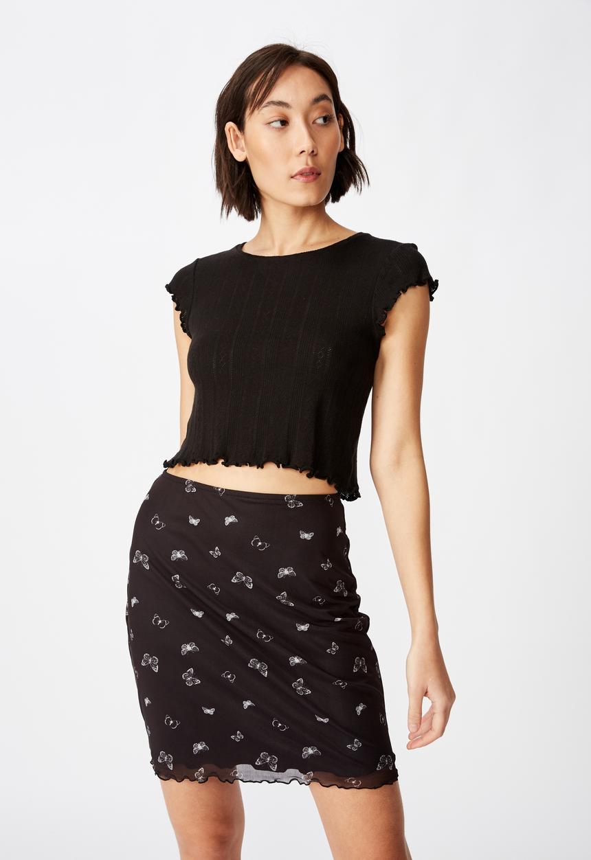 Factorie - Mesh skirt  - black