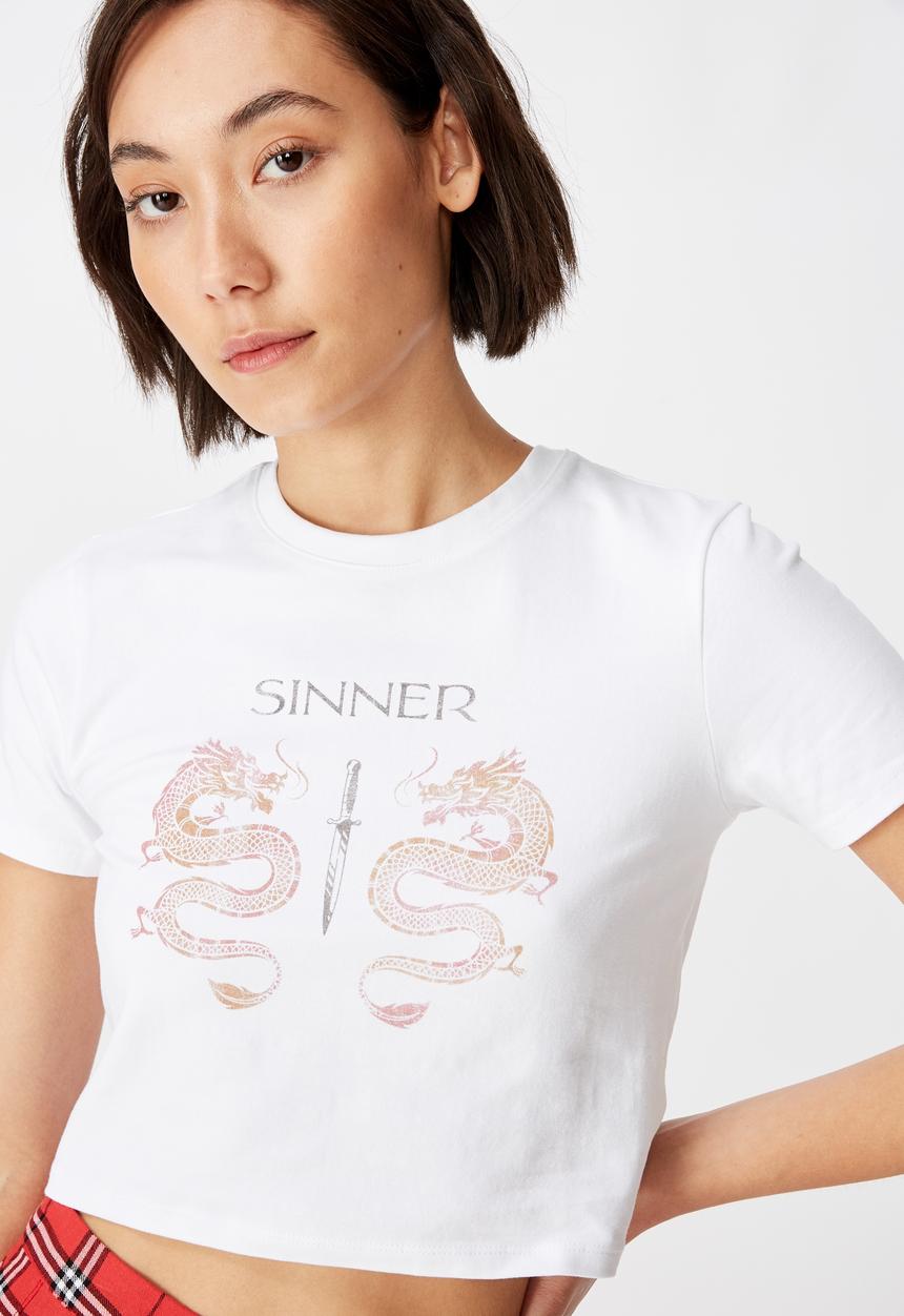 Factorie - Fitted graphic T-shirt  - white