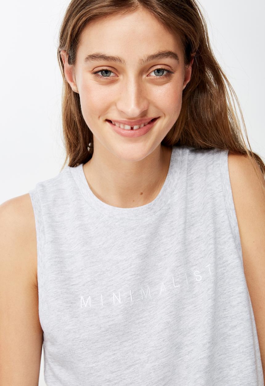 Cotton On - Mia graphic muscle tank  - grey