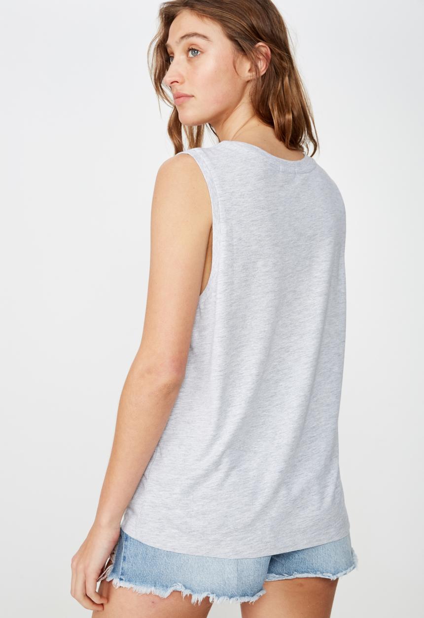 Cotton On - Mia graphic muscle tank  - grey