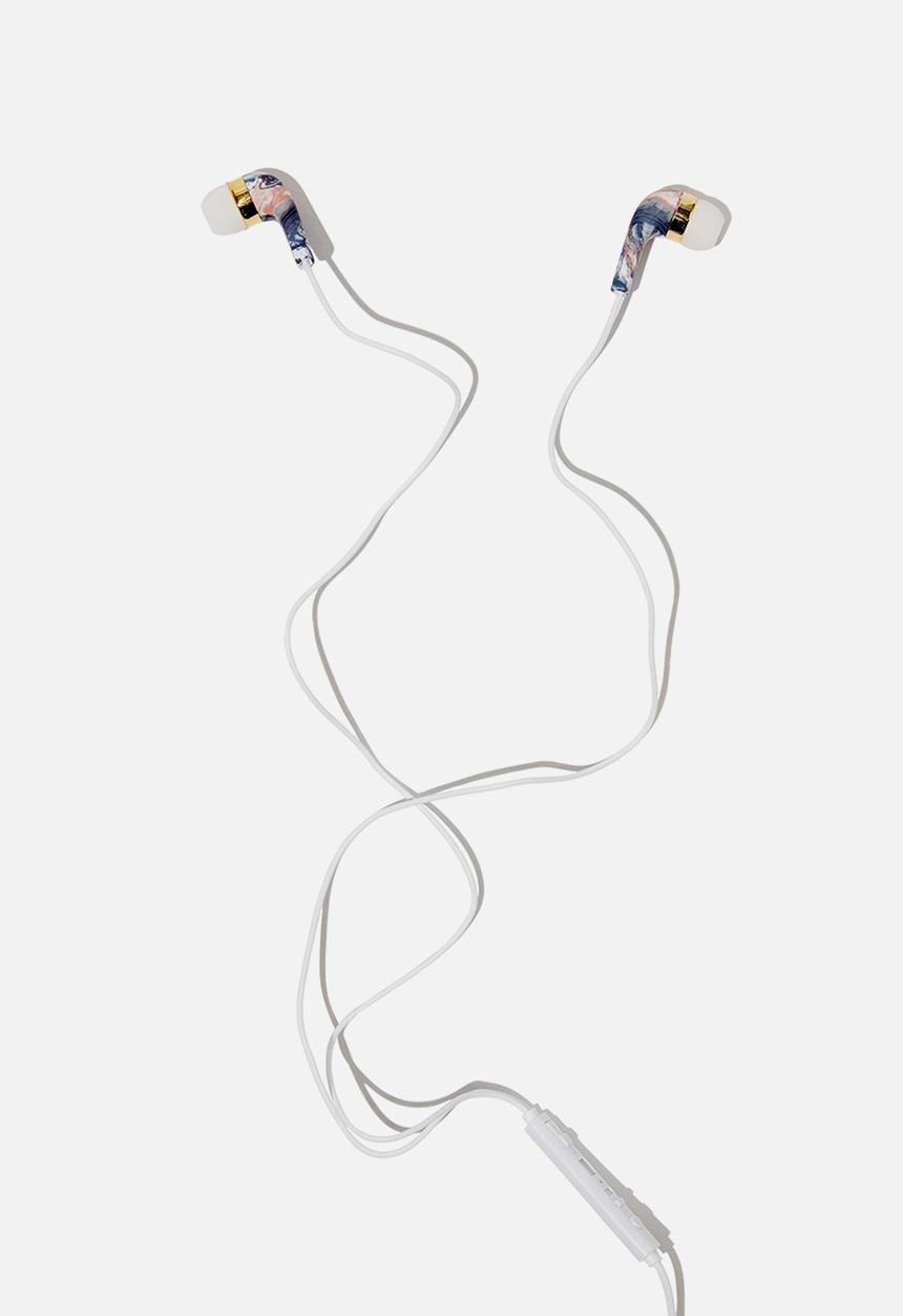 Typo - Printed earphones - blue & pink