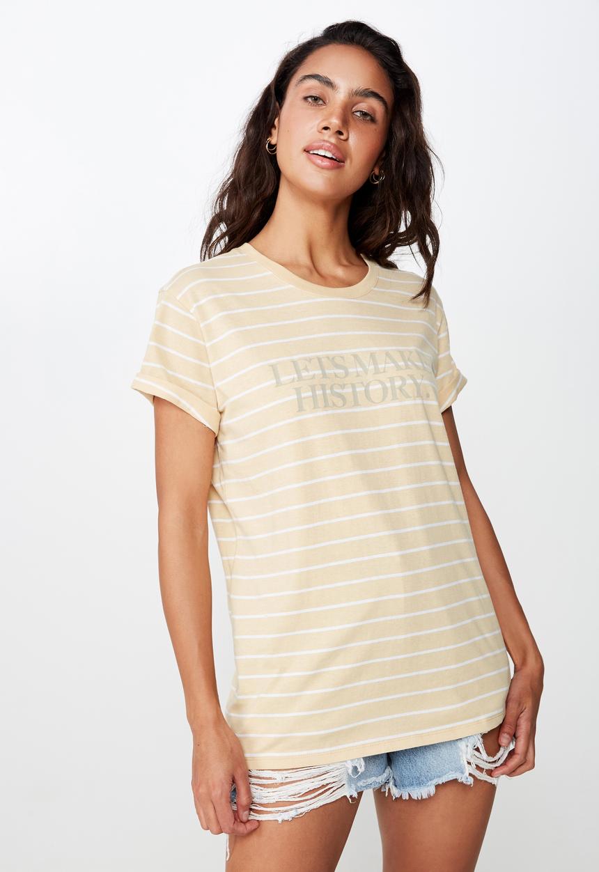 Cotton On - Classic slogan T-shirt - beige