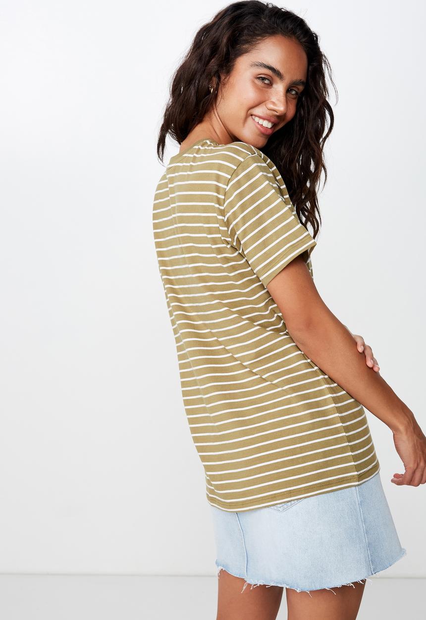 Cotton On - Classic slogan T-shirt - white & green 