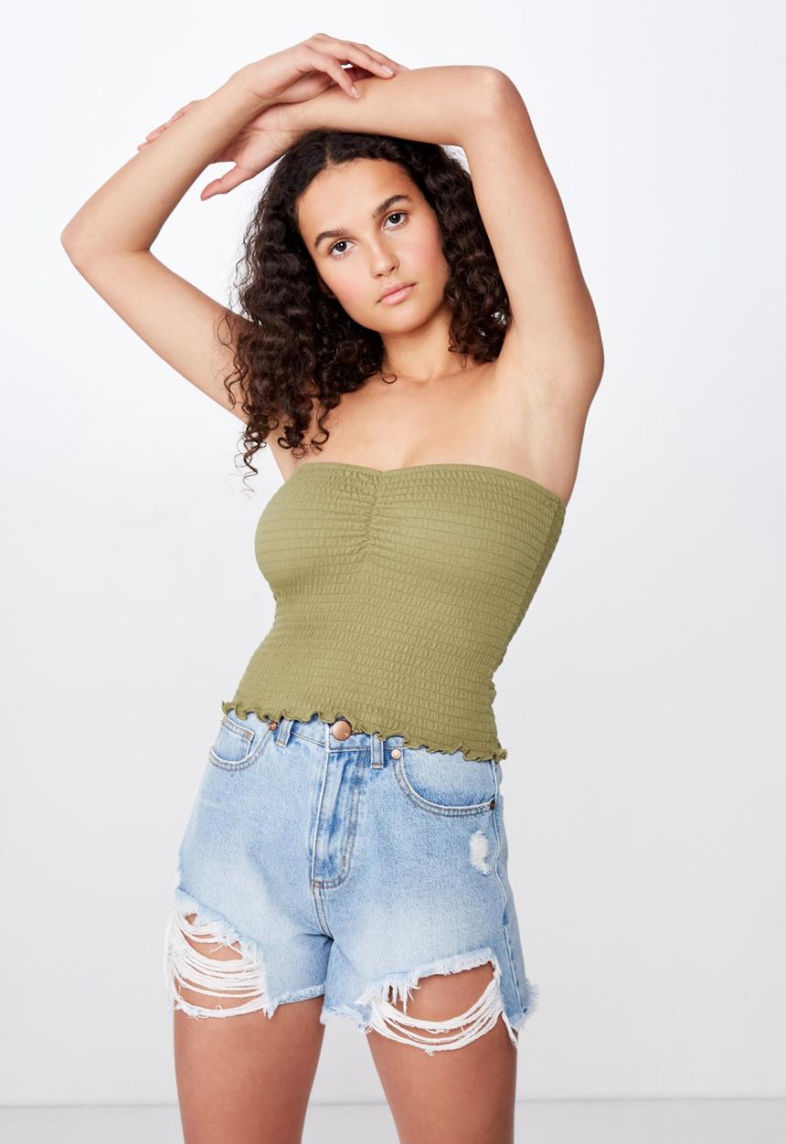 Cotton On - Rachel rouched tube top  - green