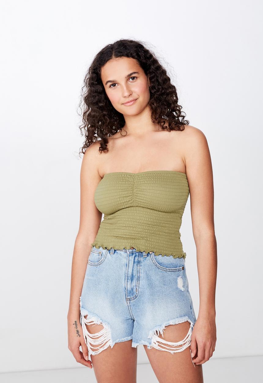 Cotton On - Rachel rouched tube top  - green