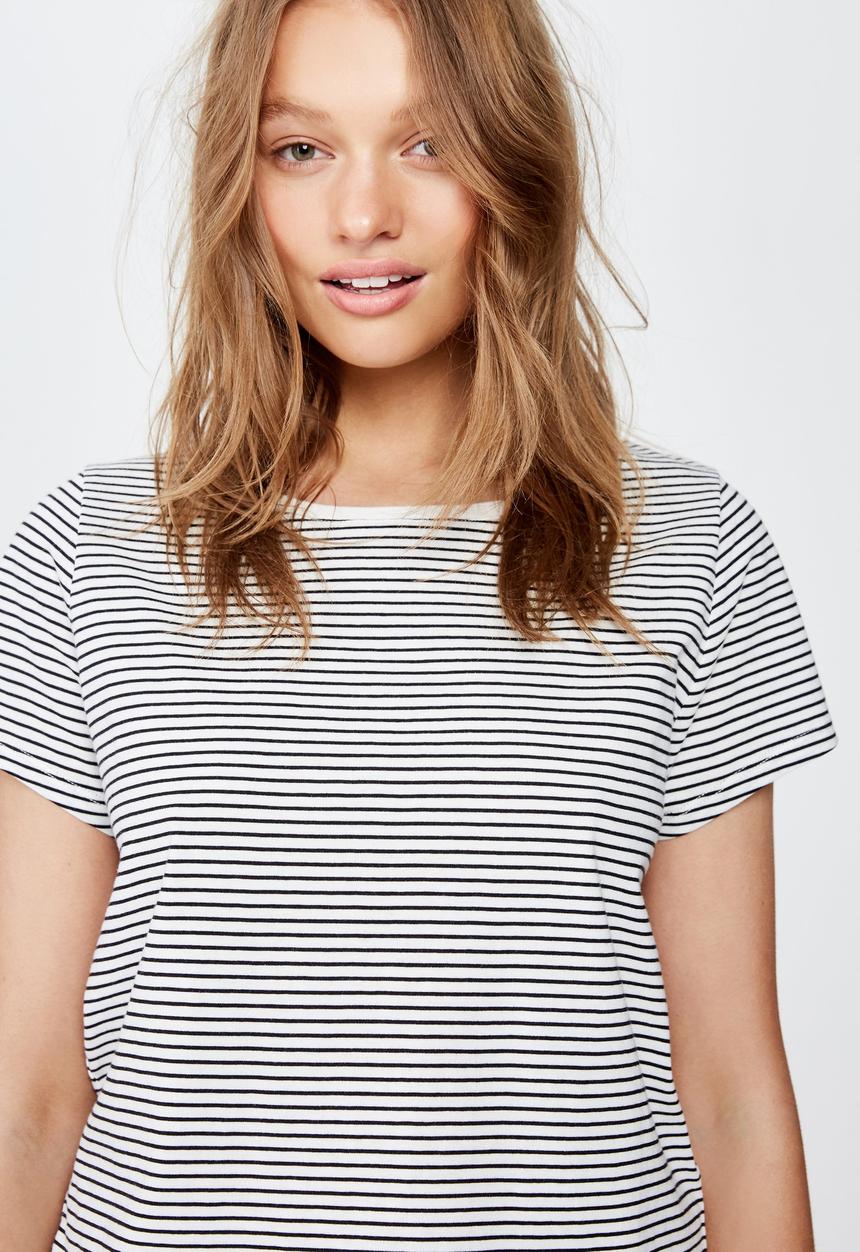 Cotton On - Jersey bed tee - black & white