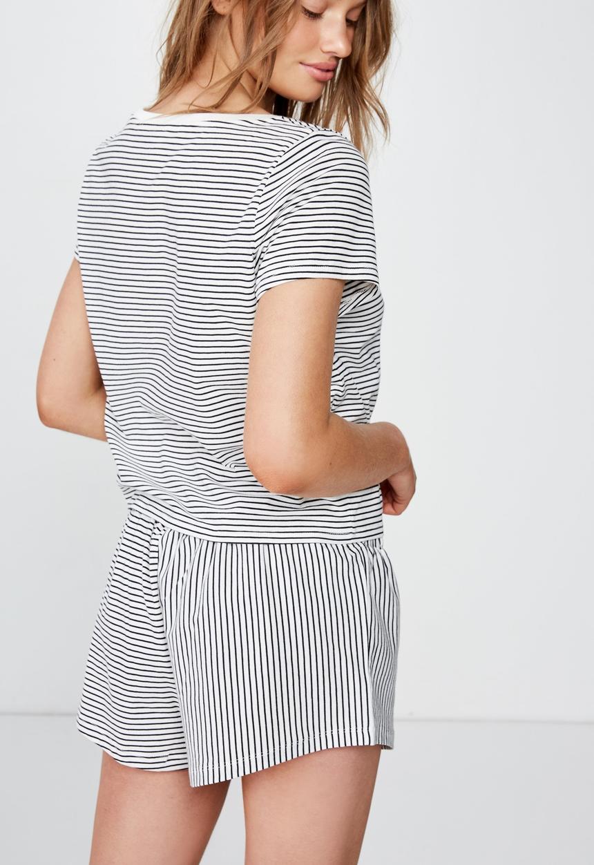 Cotton On - Jersey bed tee - black & white