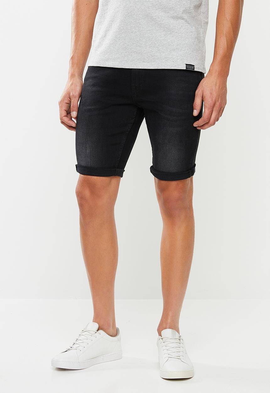 GUESS - Slim fit denim shorts - black & grey