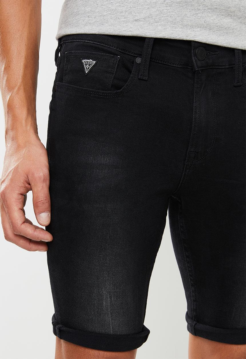 GUESS - Slim fit denim shorts - black & grey