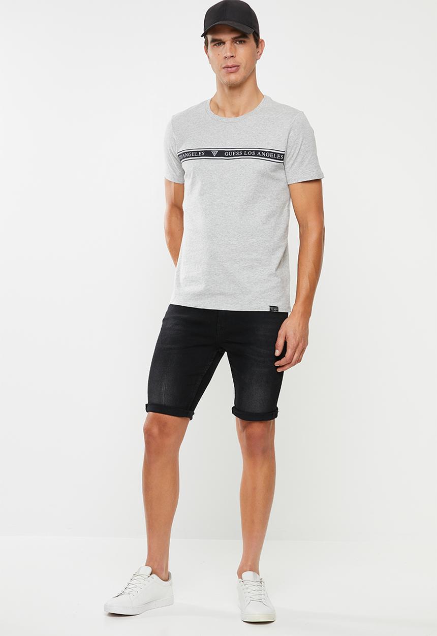 GUESS - Slim fit denim shorts - black & grey