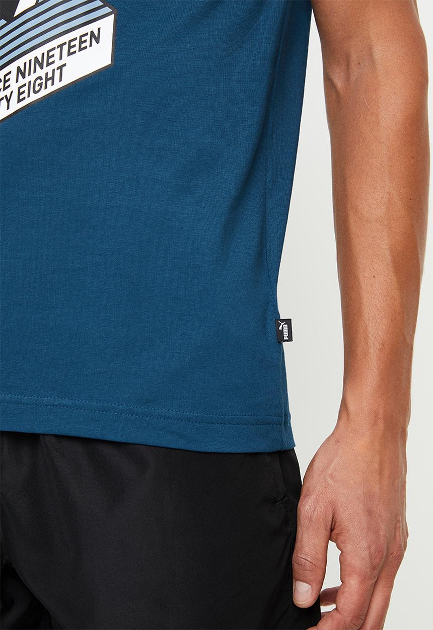 PUMA - Graphic effect interest tee - blue